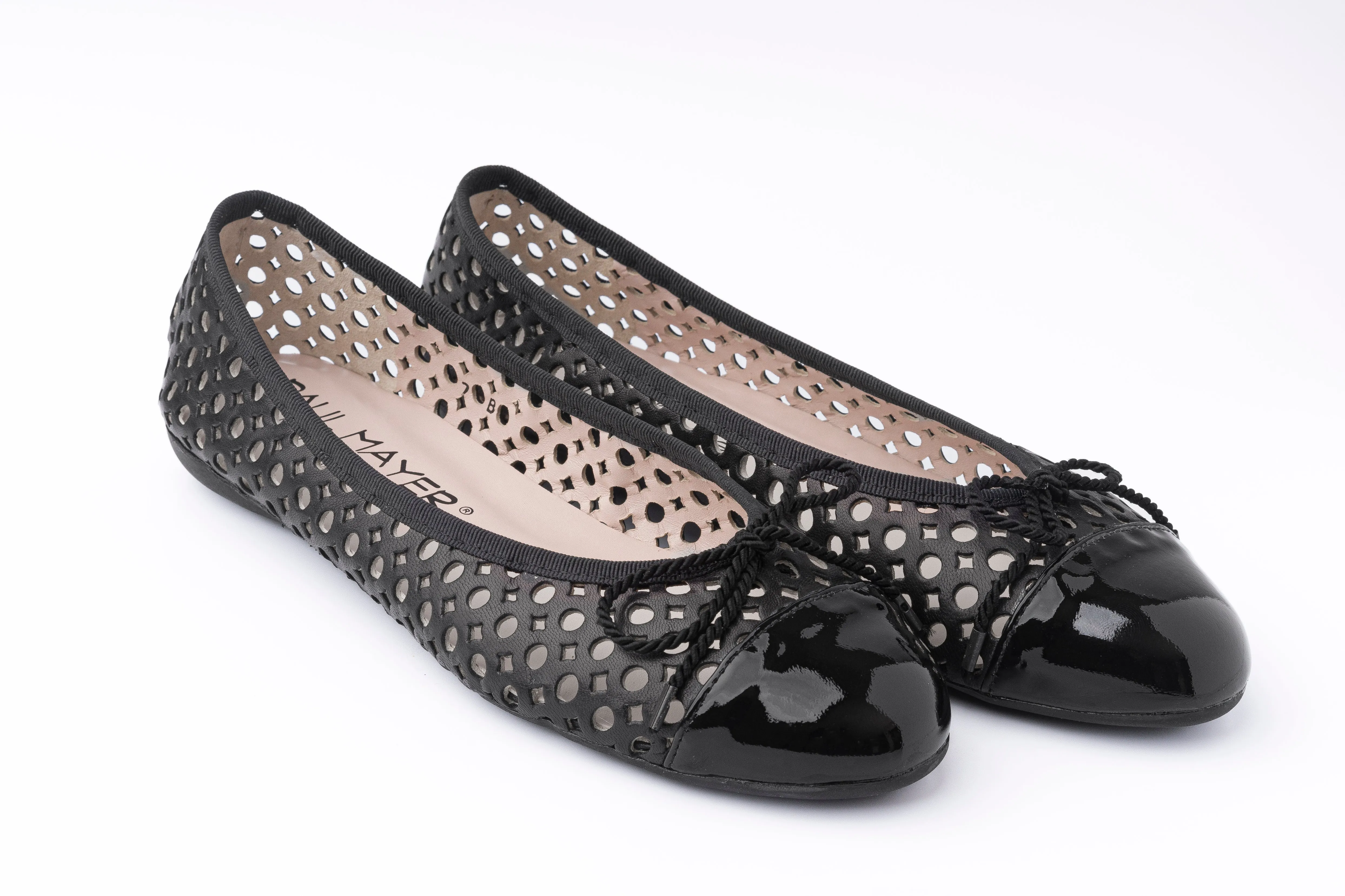 PAUL MAYER - BRANDY - SIZE 7 - PATENT BLACK NAPPA BLACK