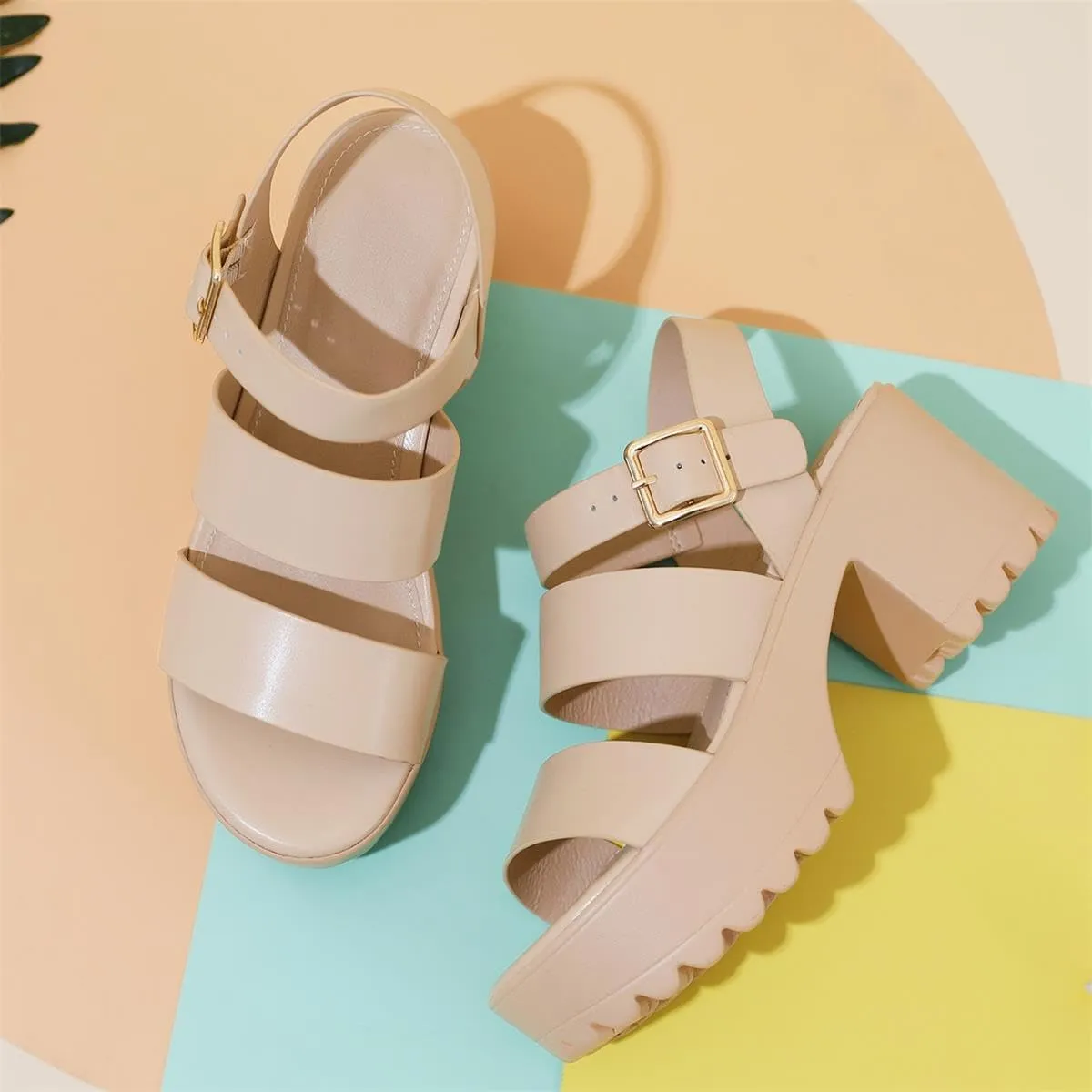 Platform Sandals Espadrilles Mules for Women Wedge Open Toe Slip On Sandals Raffia Womens Slides Shoes for Summer Vacation Beach Casual