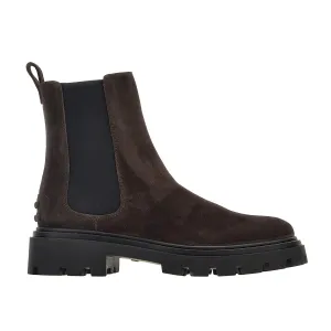Pull On Lug Sole Suede Boots