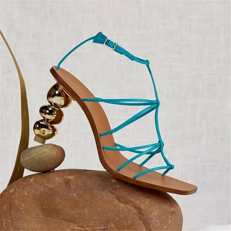PUMPS SQUARE TOE STRAP SANDALS