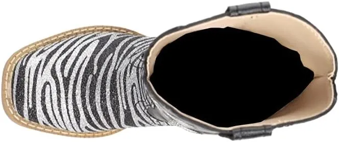Roper Square Toe Glitter Zebra Western Boot (Toddler/Little Kid)