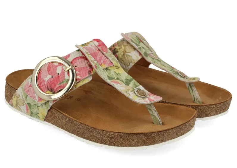 Round Buckle Corinna Leather Sandal