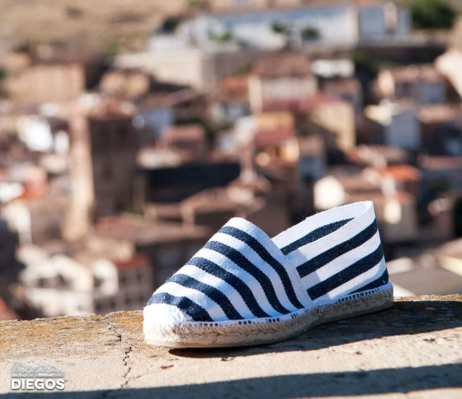 Sailor navy stripes espadrille canvas