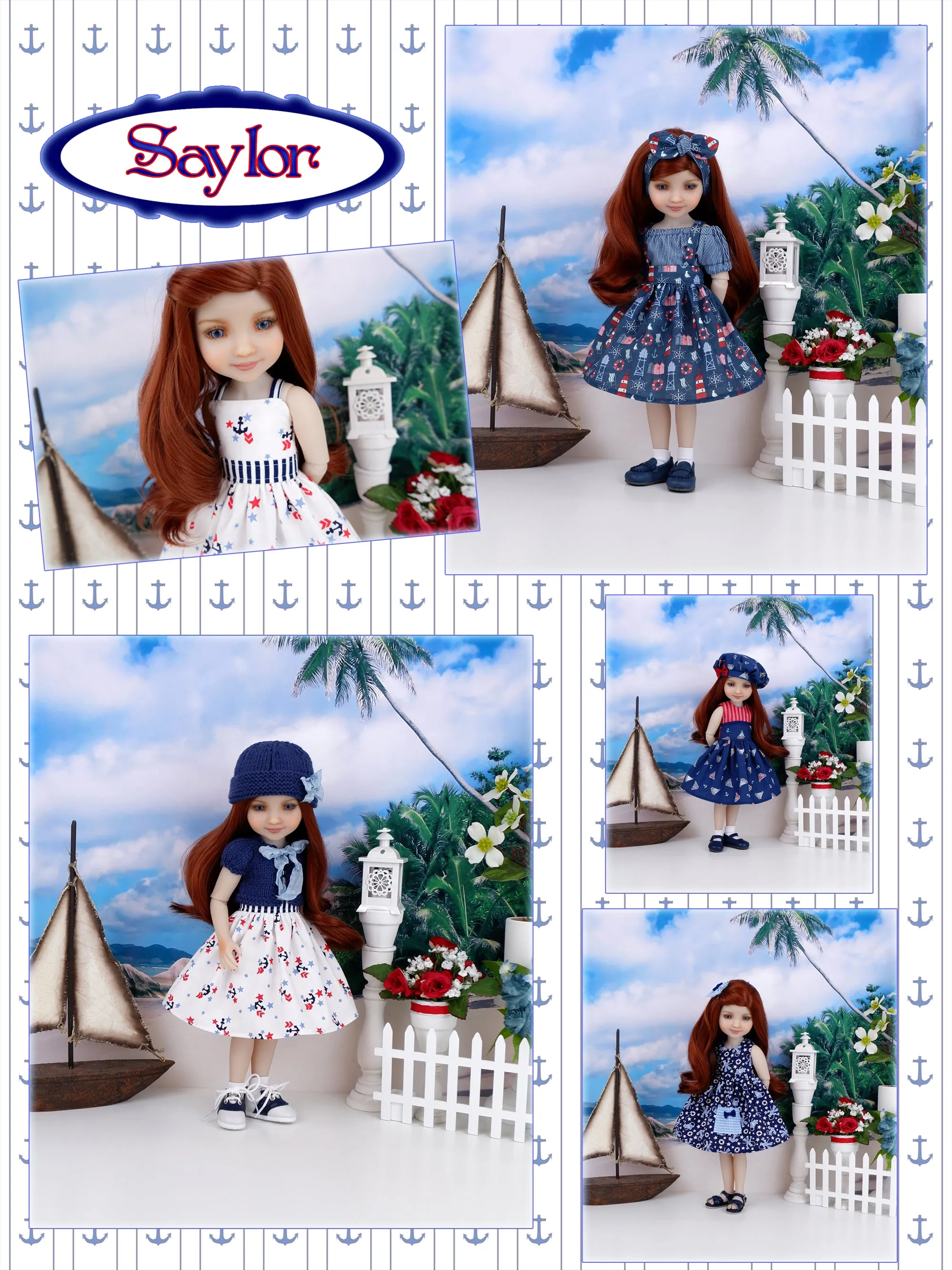 Saylor - custom nautical theme Ruby Red Fashion Friend doll & wardrobe