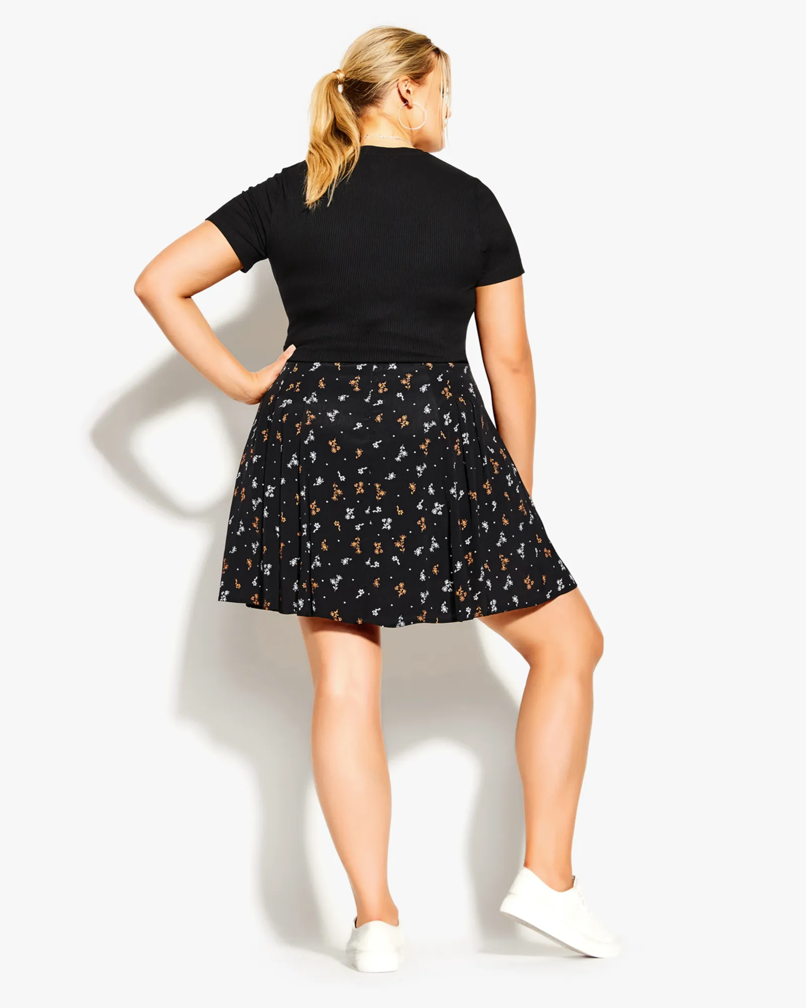Selene A-Line Skirt | Black / Yellow