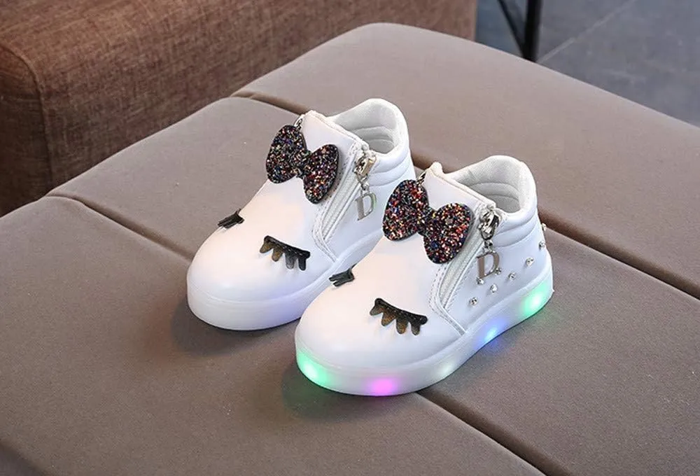 Shoes for New Walkers Boys Girls LED Sport Baby Infant Bowknot Boots Shoes Crystal Luminous Kids Baby Shoes Fancy Toddler Girl Shoes