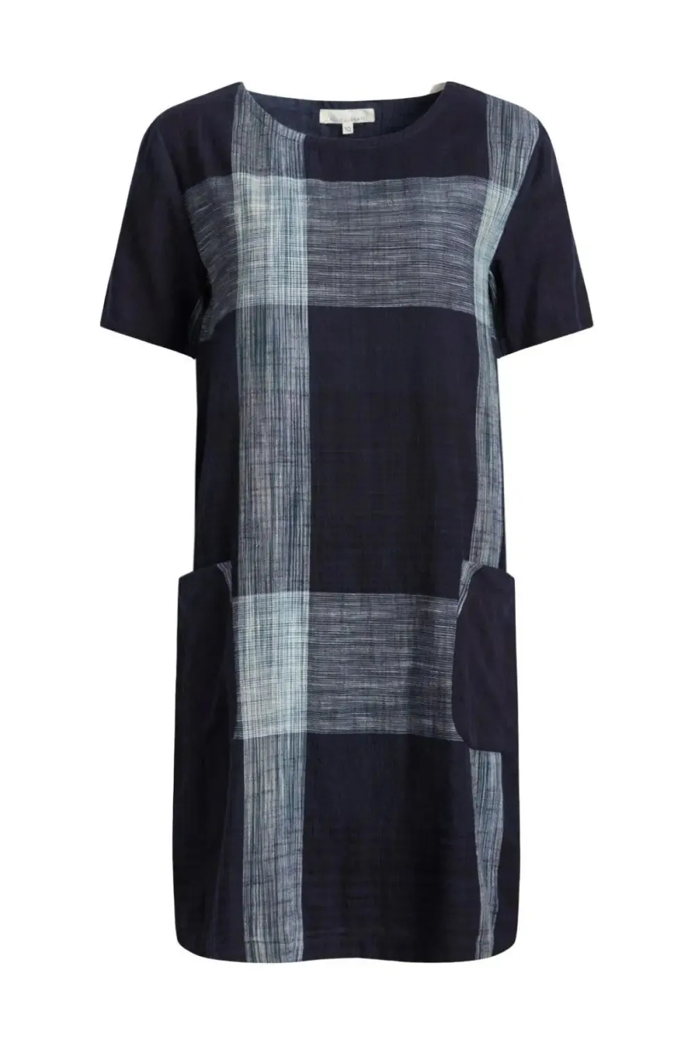 Short Sleeve Check Tunic Dress