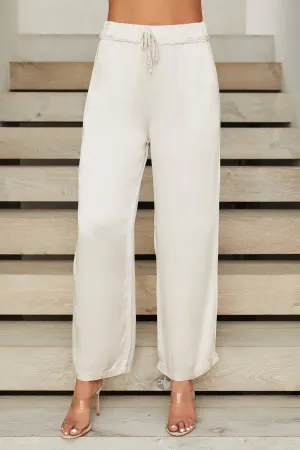 Silky Rayon Wide Leg Pants