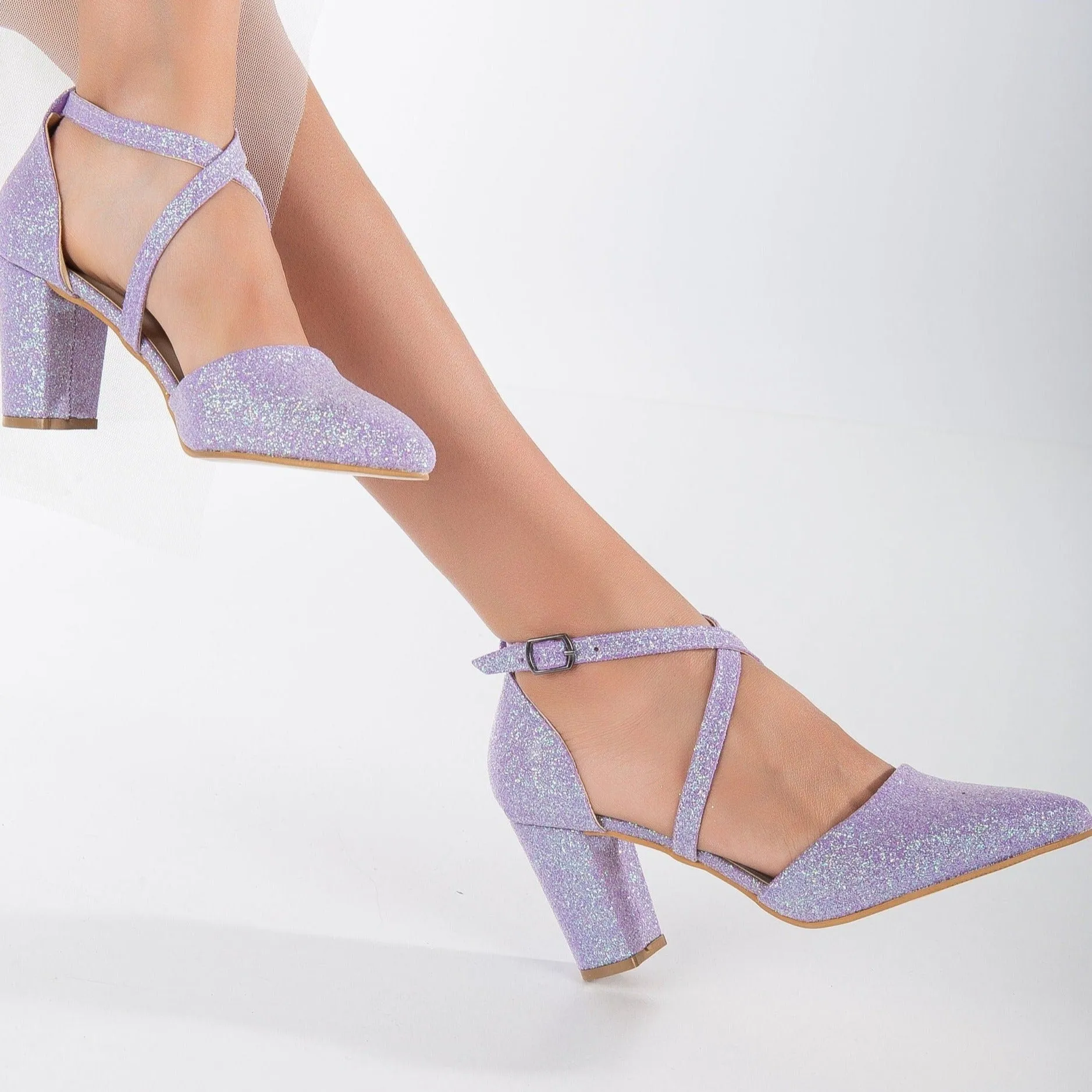 Sina - Lilac Glitter Wedding Shoes