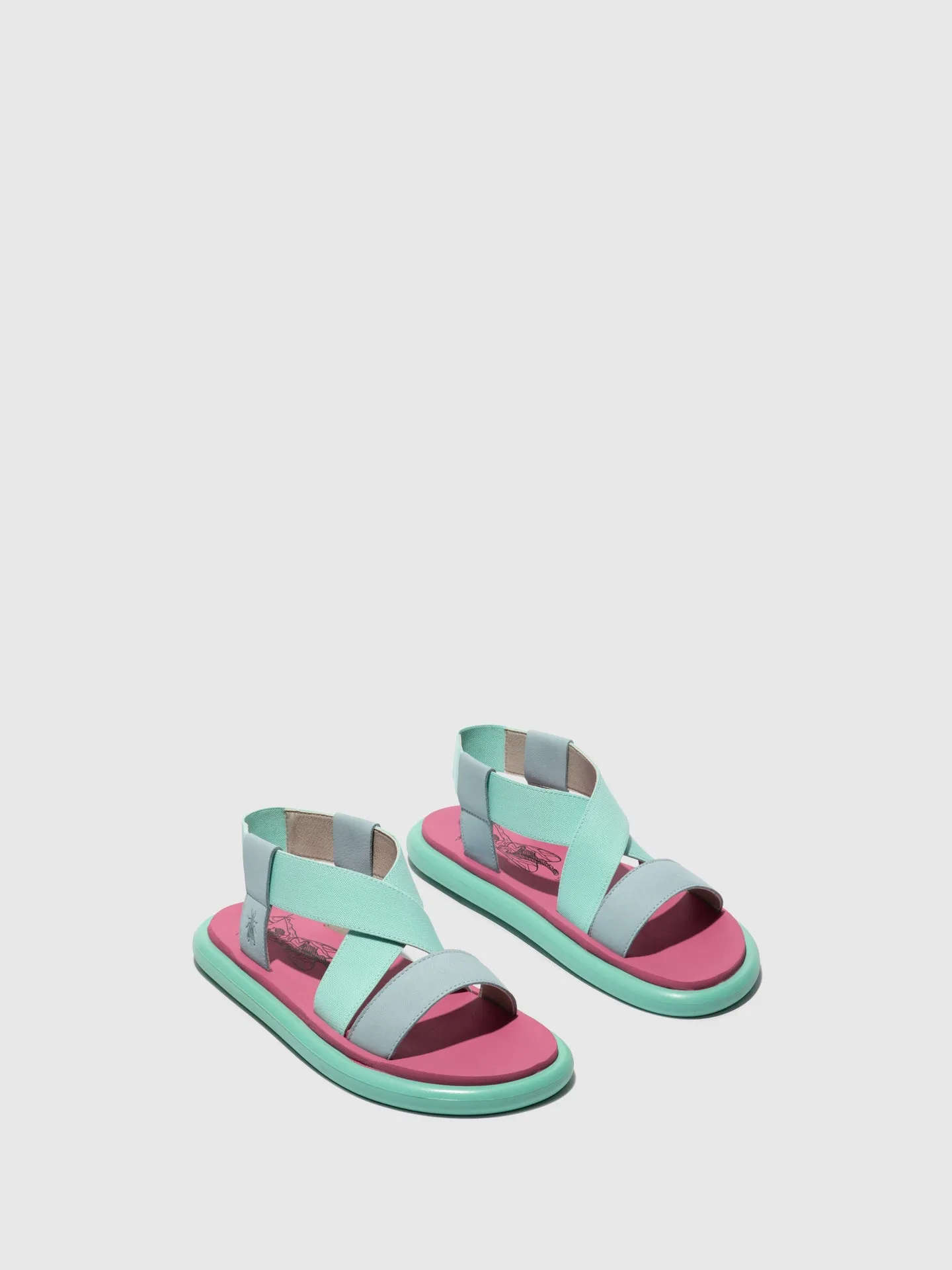 Sling-Back Sandals OAKE067FLY SKY BLUE/SPEARMINT/LILAC