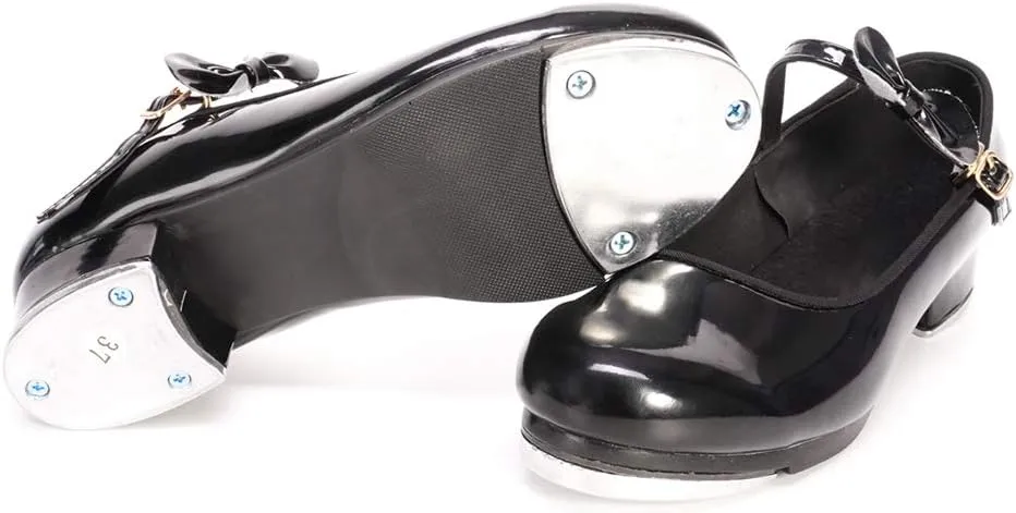 SWDZM Women's & Girl's Jazz Tap Dance Shoes Tap-Flex Patent Leather Tap Shoe,WX-208
