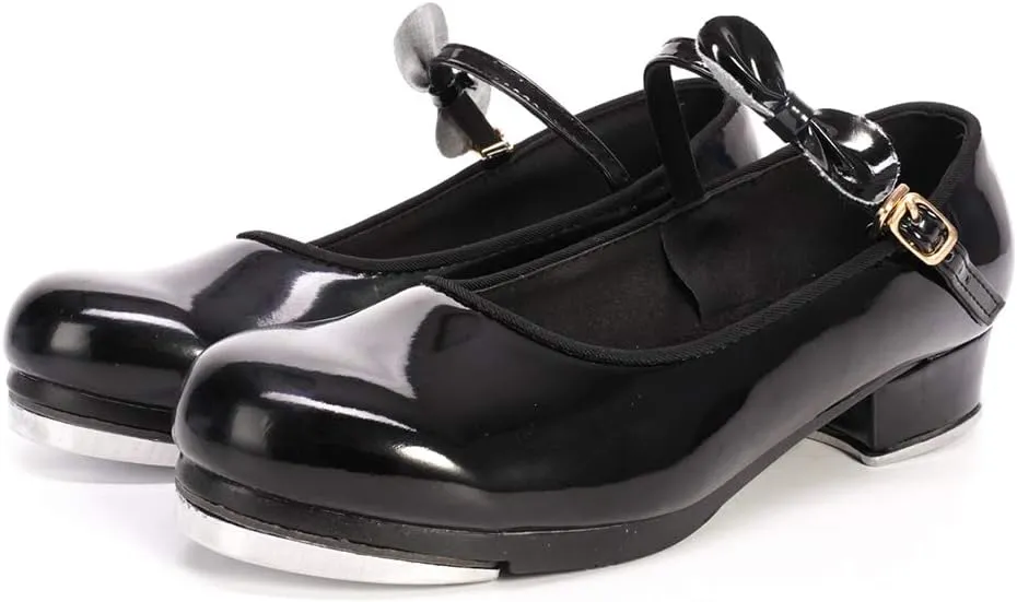 SWDZM Women's & Girl's Jazz Tap Dance Shoes Tap-Flex Patent Leather Tap Shoe,WX-208