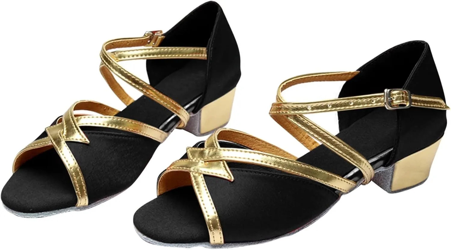Teens Girls Ballroom Dance Shoes Kids Childern Tango Performance Low Heels Casual Glitter Wedding Dress Wedding Shoes