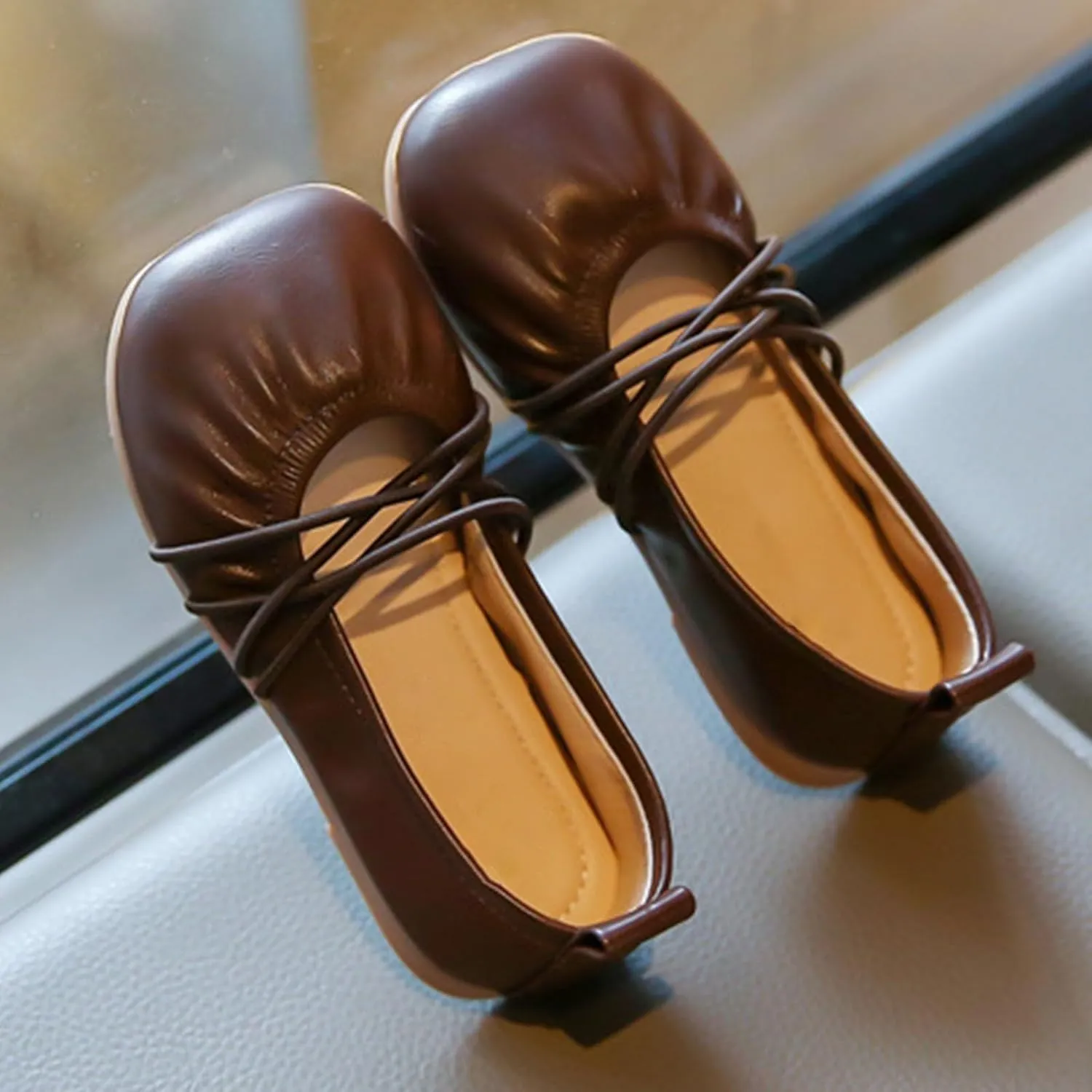Toddler Dress Shoes School Shoes for Girls Mary Jane Ballet Flats Flower School Party Wedding Shoes for Girls