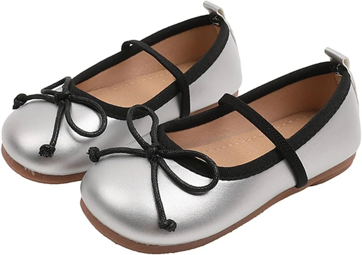 Toddler Girl Mary Jane Dress Shoes Little Girl School Non Slip Leather Bowknot Kids Swim Shoes