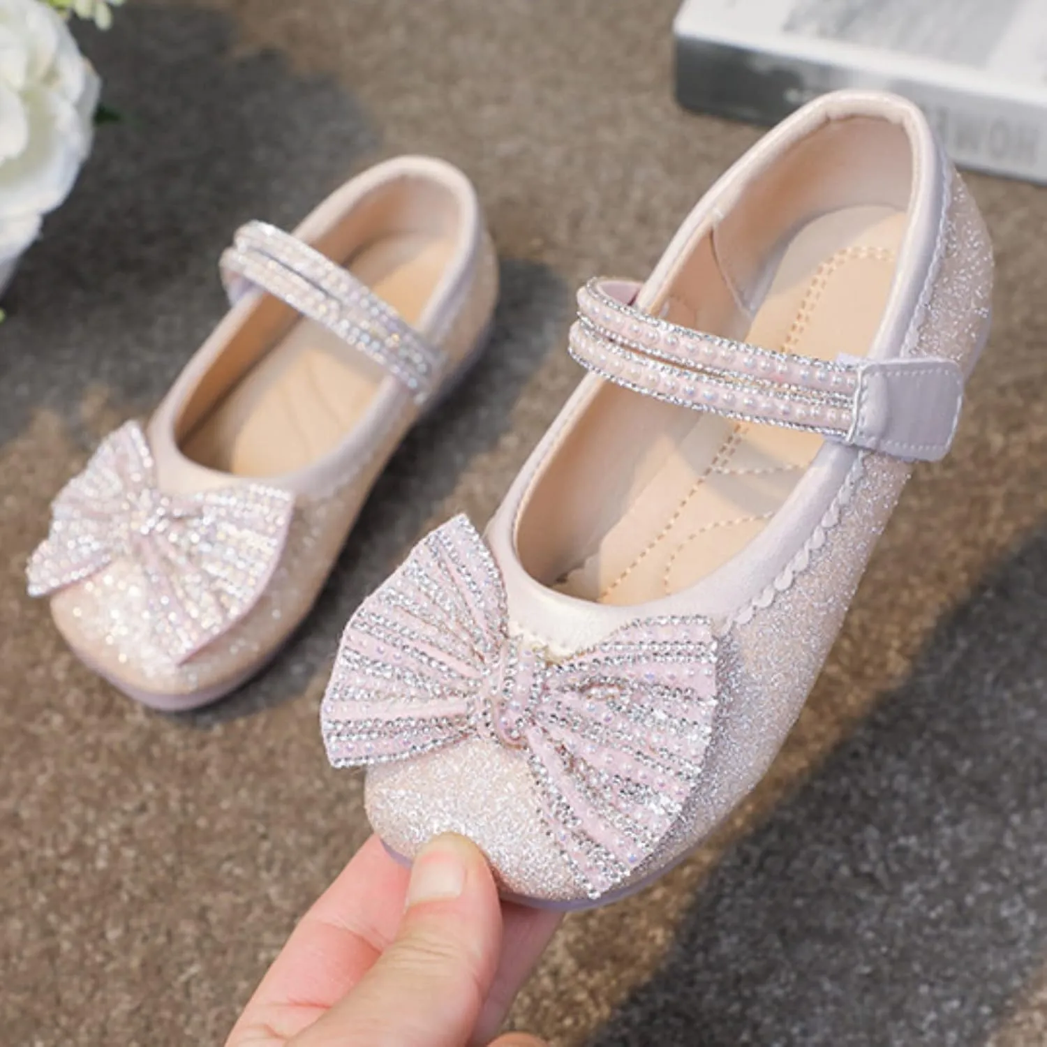 Toddler Girls Mary Jane Dress Shoes Glitter Wedding Party Dance Dress Shoes Baby Summer Flat Sandals