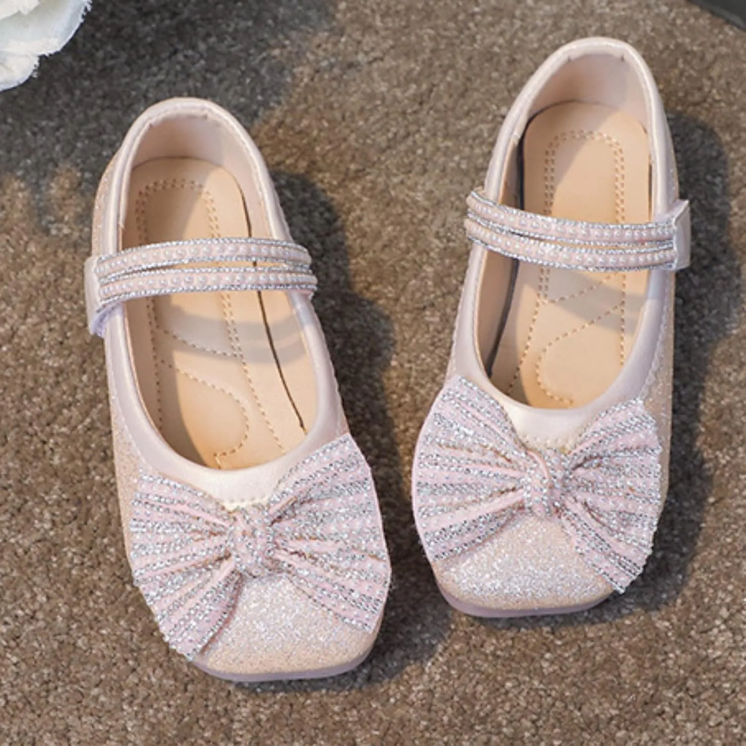 Toddler Girls Mary Jane Dress Shoes Glitter Wedding Party Dance Dress Shoes Baby Summer Flat Sandals
