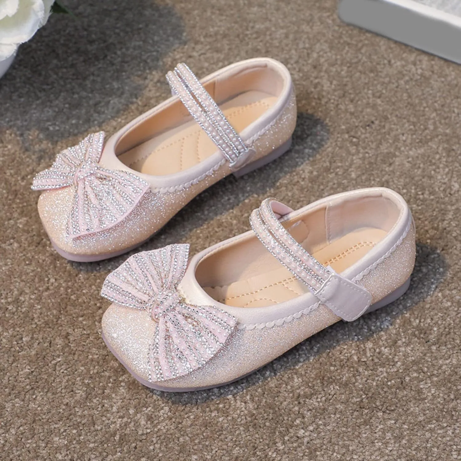 Toddler Girls Mary Jane Dress Shoes Glitter Wedding Party Dance Dress Shoes Baby Summer Flat Sandals
