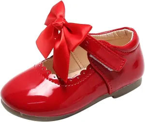 Toddler Little Girls Party Dress Shoes Slip On Mary Jane Ballerina Flats Flower Kid Shoes for School Wedding