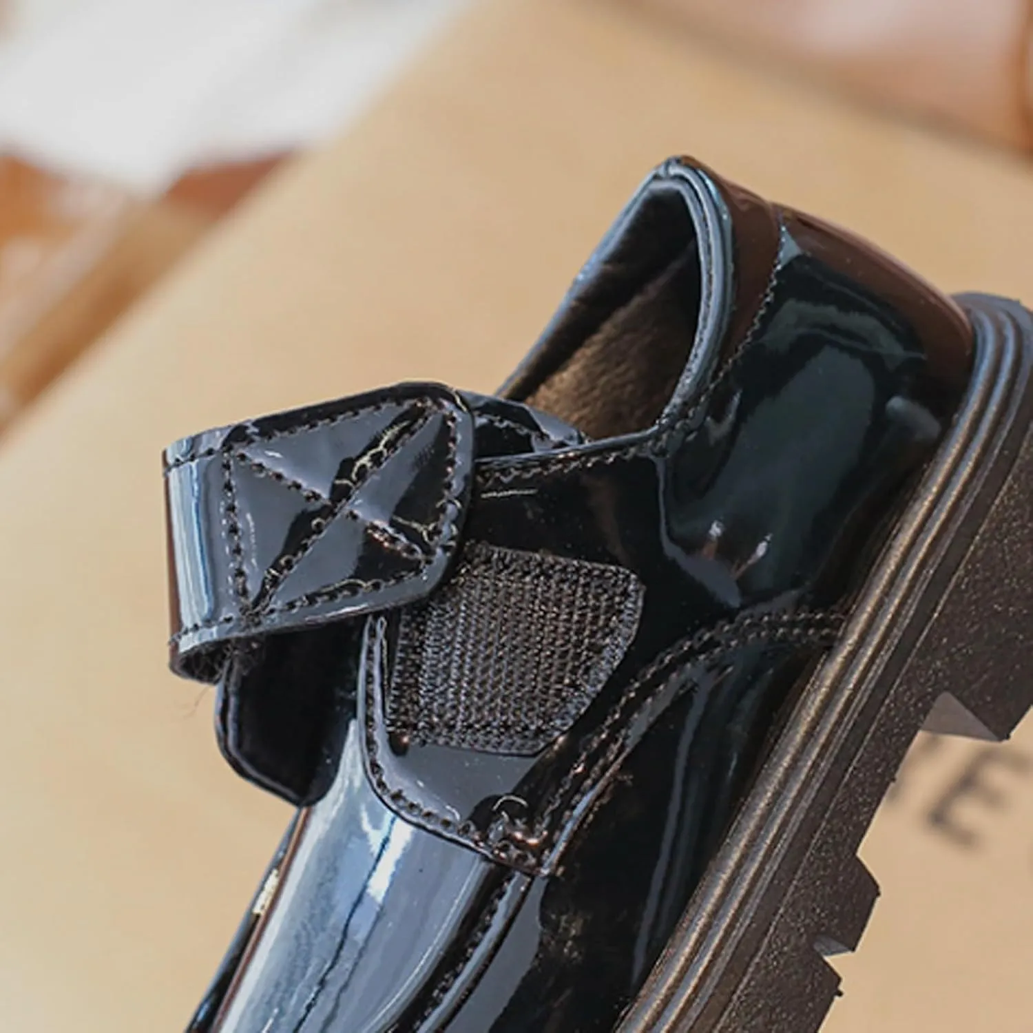 Toddlers Kids Dress Shoes Chunky Loafers for Girl Platform Heel Round Toe School Uniform Slip On Shoes Girls