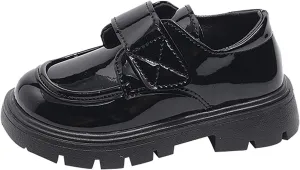 Toddlers Kids Dress Shoes Chunky Loafers for Girl Platform Heel Round Toe School Uniform Slip On Shoes Girls