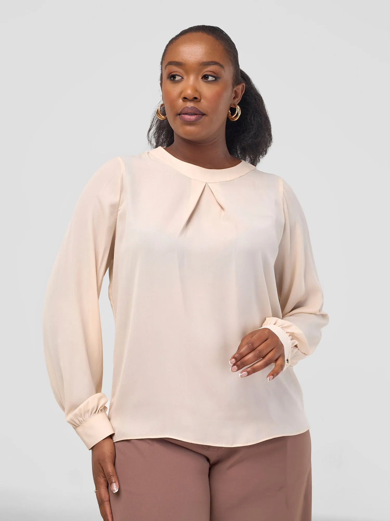 Vivo Alora Long Sleeve Top - Cream