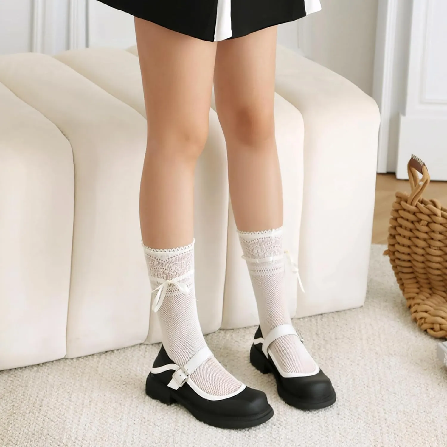Women Flats Mary Jane Kawaii Shoes Costume Round Toe Pumps Low Heel School Dress Shoes for Girls