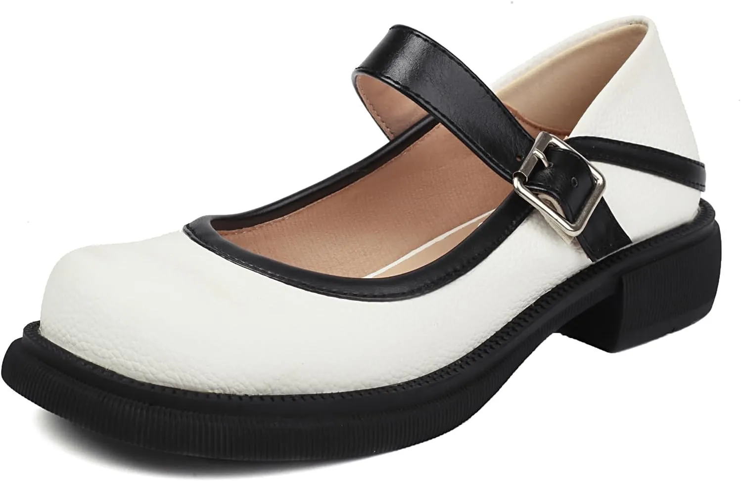 Women Flats Mary Jane Kawaii Shoes Costume Round Toe Pumps Low Heel School Dress Shoes for Girls
