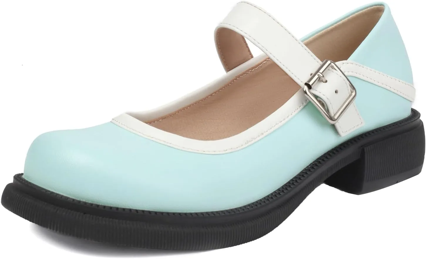 Women Flats Mary Jane Kawaii Shoes Costume Round Toe Pumps Low Heel School Dress Shoes for Girls