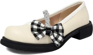 Women Flats Mary Jane Kawaii Shoes Costume Round Toe Pumps Low Heel School Dress Shoes for Girls