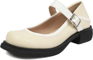 Women Flats Mary Jane Kawaii Shoes Costume Round Toe Pumps Low Heel School Dress Shoes for Girls