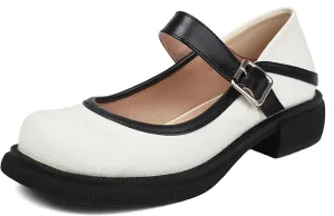 Women Flats Mary Jane Kawaii Shoes Costume Round Toe Pumps Low Heel School Dress Shoes for Girls