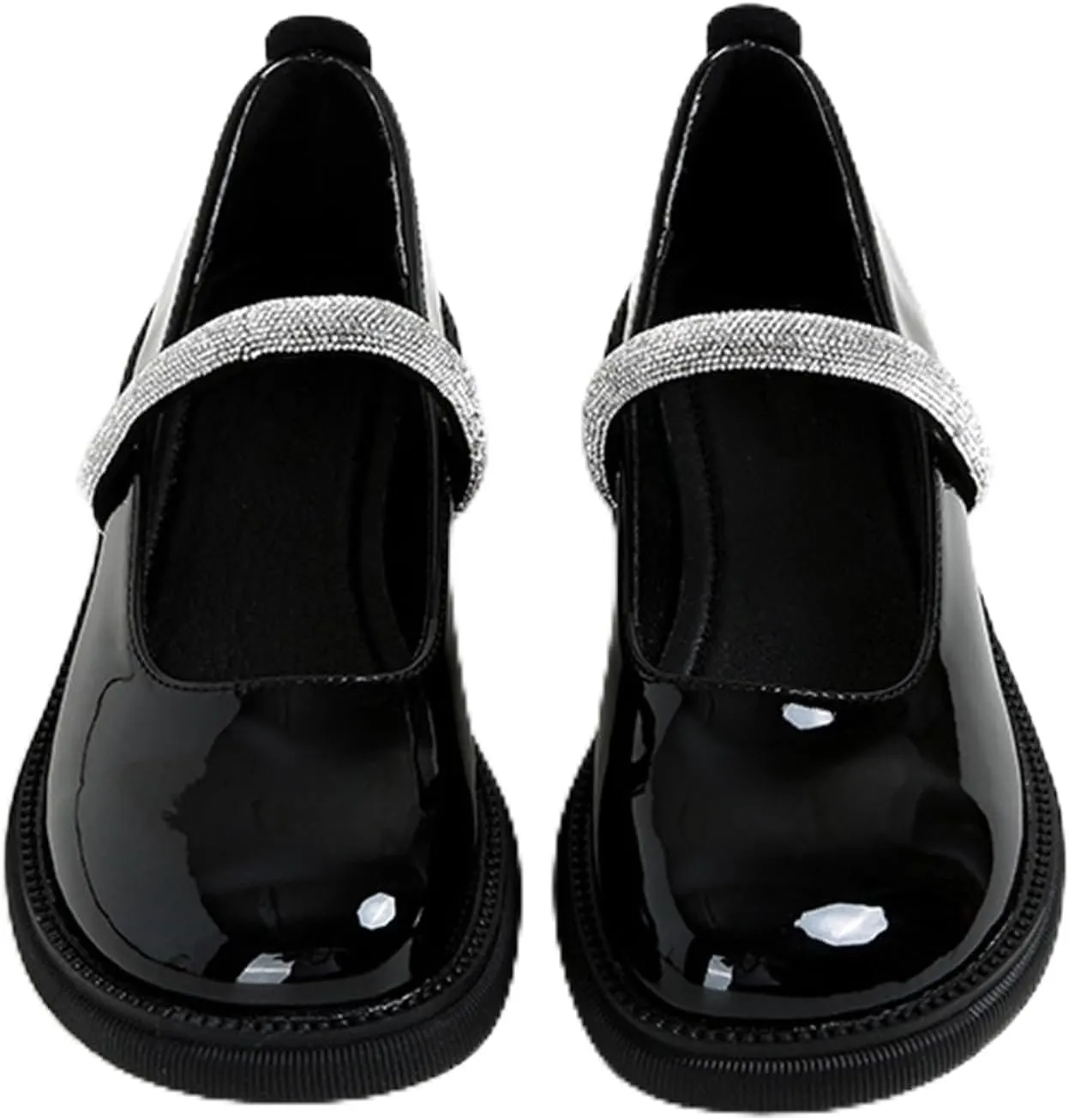 Women Mary Jane Flats Bow Kawaii Costume Shoes Round Toe Pumps Low Heel School Dress Shoes for Girls Bowknot Flats