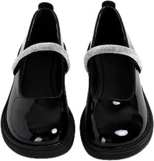 Women Mary Jane Flats Bow Kawaii Costume Shoes Round Toe Pumps Low Heel School Dress Shoes for Girls Bowknot Flats