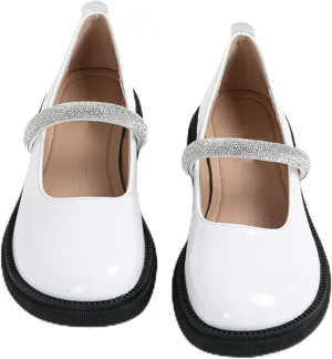 Women Mary Jane Flats Bow Kawaii Costume Shoes Round Toe Pumps Low Heel School Dress Shoes for Girls Bowknot Flats