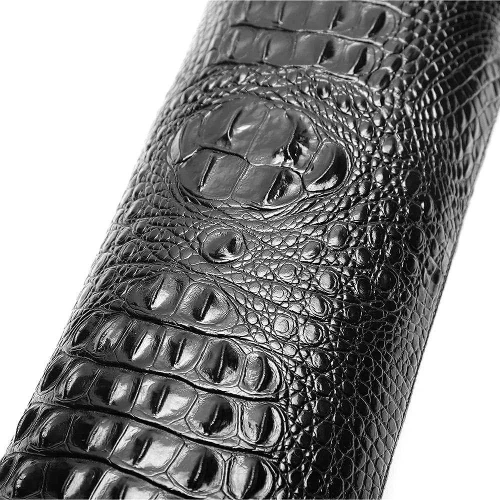 Women Pointed Toe Embossed Knee High Boots Block Heel Western Boot Thigh High Chunky Heel Shoes