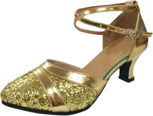 Women Rhinestone Ballroom Dance Shoes Latin Performance Dance Shoes Sandals for Women Summer