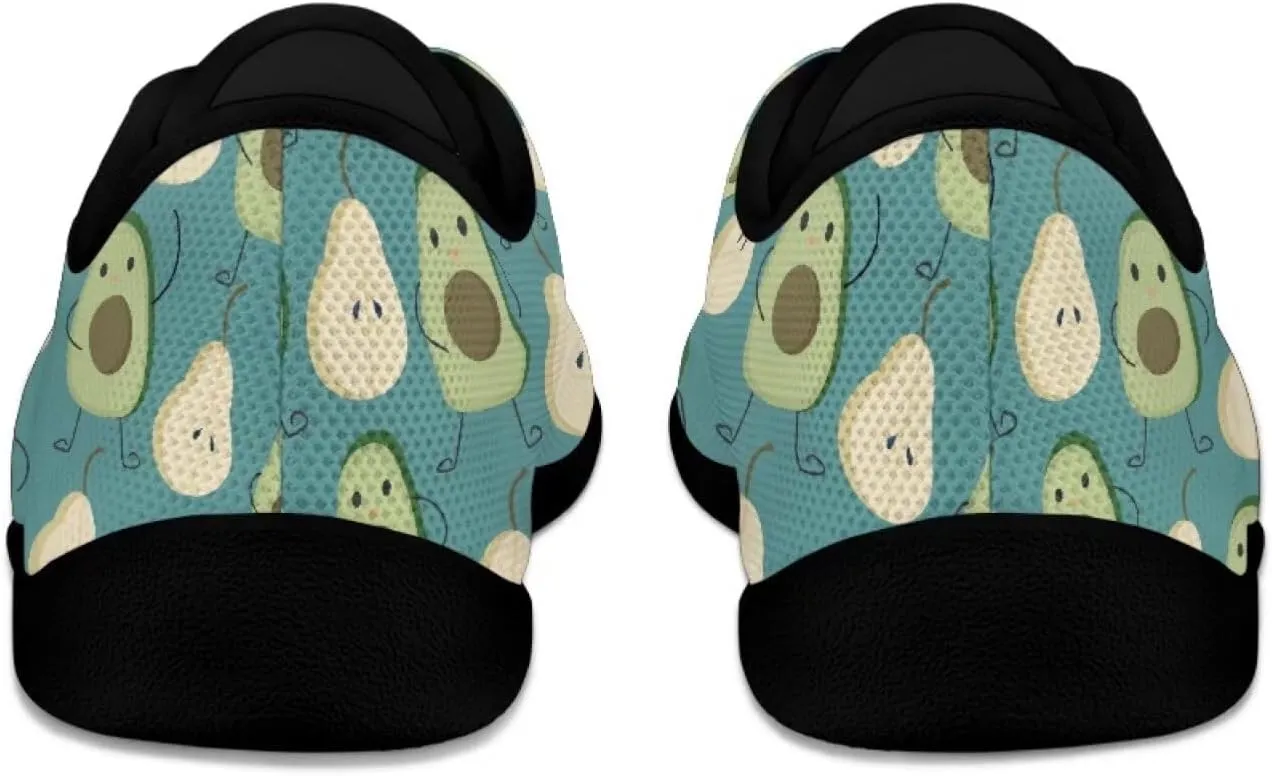 Womens Barefoot Shoes Lace Up Wide Toe Jogging Casual Sneakers Fruit Print