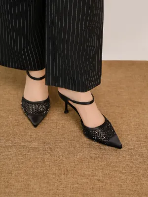 Womens "ASTREA" Pointy Net Detailing Sandals
