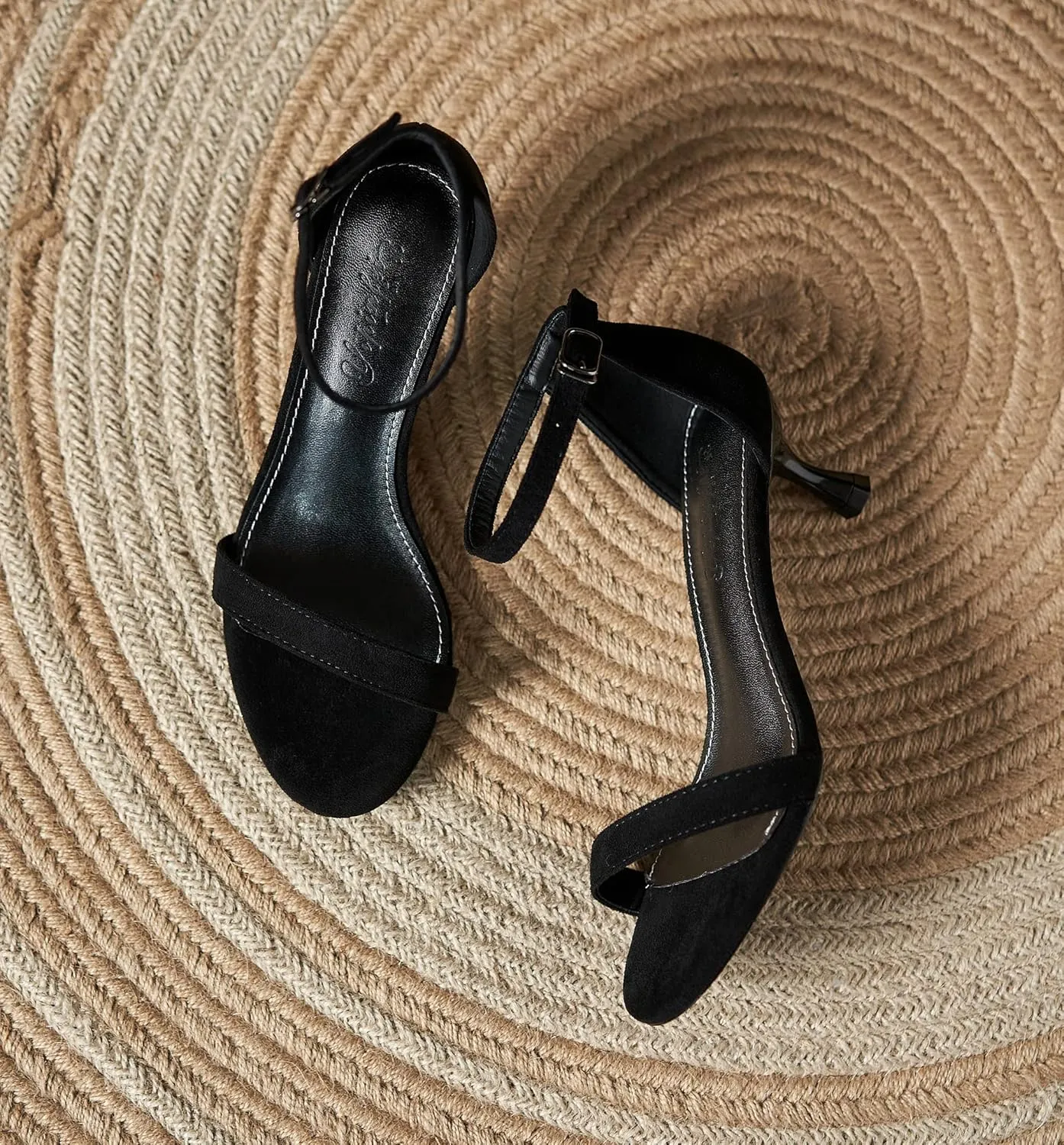 YooPrettyz Women Strappy Evening Heels Two Piece Open Toe Heeled Sandals Leather Party Prom Dressy Shoes