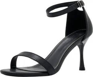 YooPrettyz Women Strappy Evening Heels Two Piece Open Toe Heeled Sandals Leather Party Prom Dressy Shoes
